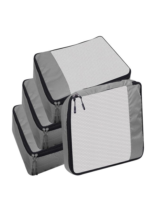 GOMAJO Packing Cube Travel Organizer for Men and Women Luggage Laundry Clothes Storage Pouch (Grey, Medium) - Image 1